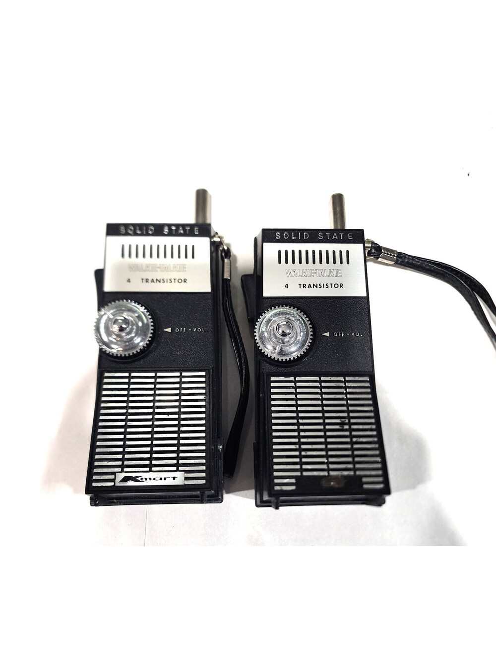 Vintage 1970s Kmart Model 32-61 Solid State 4 Transistor Walkie Talkies Not Work